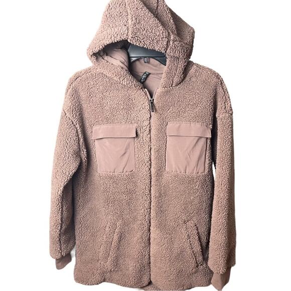 GAIAM Sherpa Zip Front Hoodie Teddy Jacket, Soft/Comfy, Loungewear, Weekend S - Picture 2 of 12